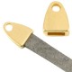 DQ metal end cap with eyelet Ø 5.2x2.2mm Gold